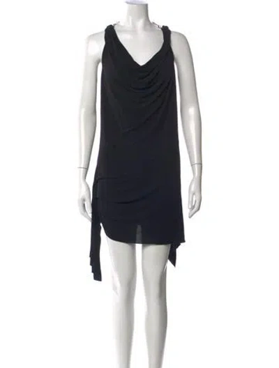 Pre-owned Barbara Bui Cowl Neck Mini Dress In Black