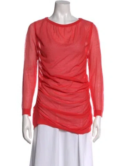 Pre-owned Barbara Bui Crew Neck Long Sleeve Top In Red