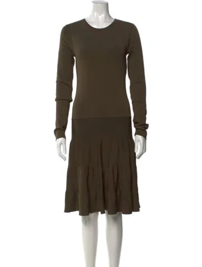 Pre-owned Barbara Bui Crew Neck Midi Length Dress In Green