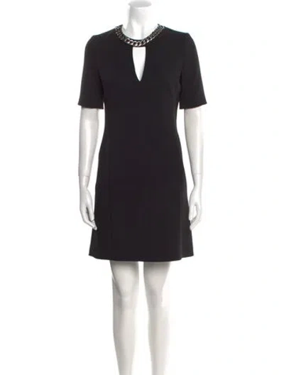 Pre-owned Barbara Bui Crew Neck Mini Dress In Black