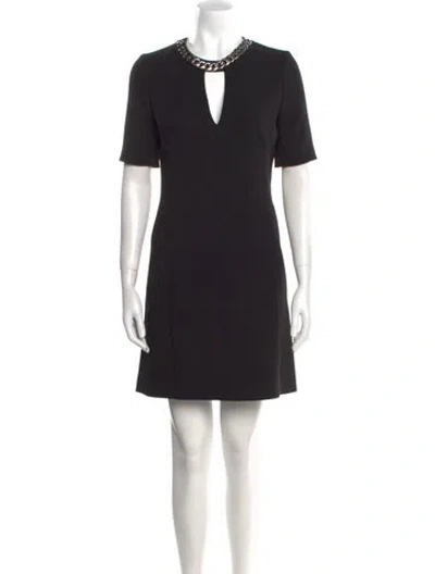 Pre-owned Barbara Bui Crew Neck Mini Dress In Black