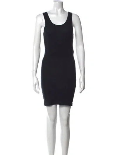 Pre-owned Barbara Bui Crew Neck Mini Dress In Black