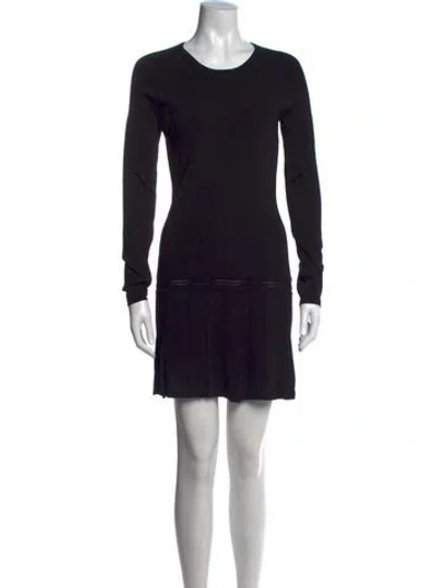 Pre-owned Barbara Bui Crew Neck Mini Dress In Black