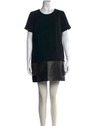 Pre-owned Barbara Bui Crew Neck Mini Dress In Black