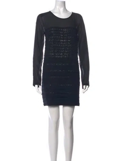 Pre-owned Barbara Bui Crew Neck Mini Dress In Black