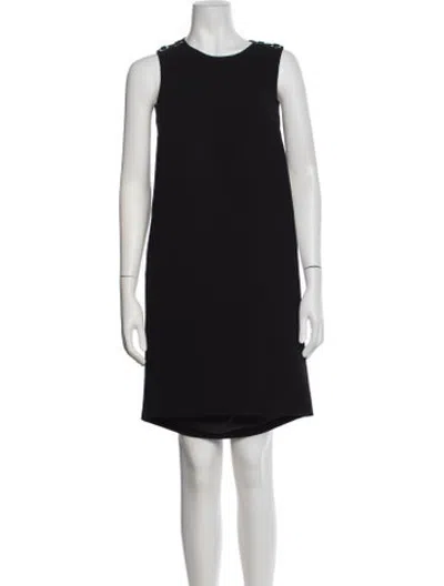 Pre-owned Barbara Bui Crew Neck Mini Dress In Black
