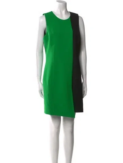 Pre-owned Barbara Bui Crew Neck Mini Dress In Green