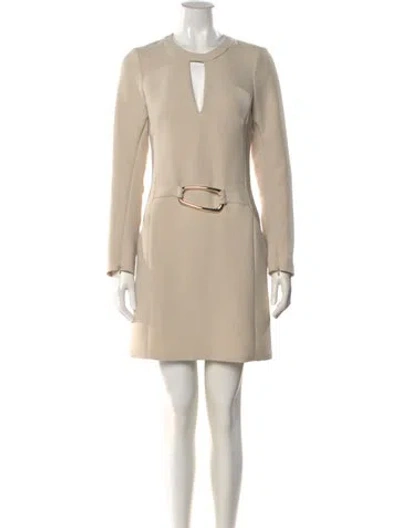 Pre-owned Barbara Bui Crew Neck Mini Dress In Neutral