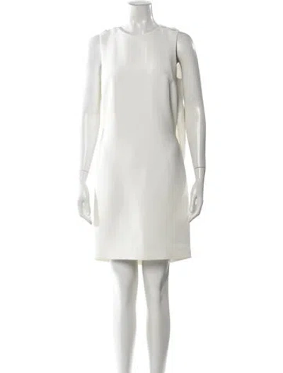 Pre-owned Barbara Bui Crew Neck Mini Dress In White