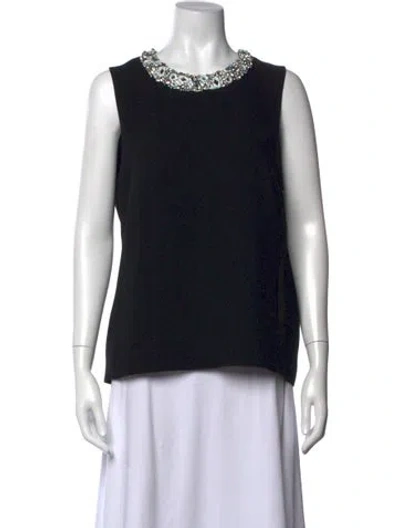 Pre-owned Barbara Bui Crew Neck Sleeveless Top In Black