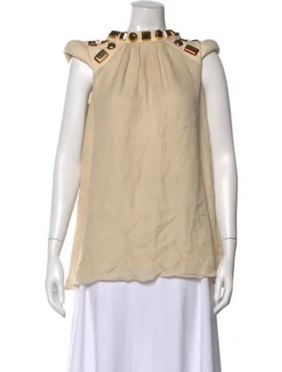 Pre-owned Barbara Bui Crew Neck Sleeveless Top In Neutral