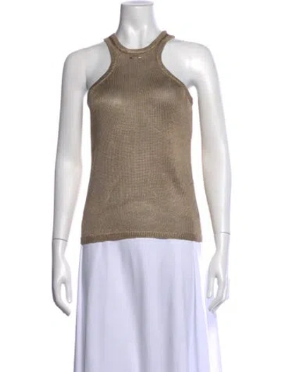 Pre-owned Barbara Bui Crew Neck Sleeveless Top In Neutrals