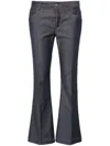 Barbara Bui Cropped Flared Trousers In Blue