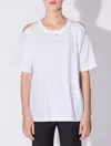Barbara Bui Cut-out Jersey T-shirt In White In White