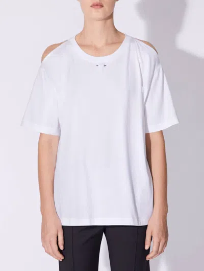 Barbara Bui Cut-out Jersey T-shirt In White