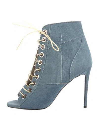 Pre-owned Barbara Bui Denim Lace-up Boots In Blue