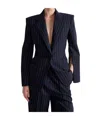 Barbara Bui Fitted Jacket In Navy Tennis Stripes In Navy Blue