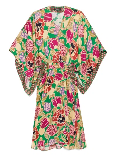 Barbara Bui Floral-print Midi Dress In Green