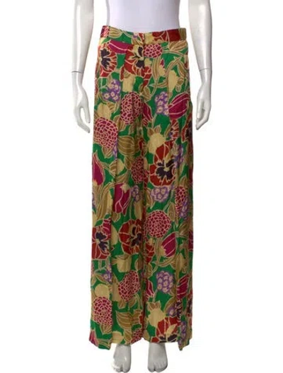 Pre-owned Barbara Bui Floral Print Wide Leg Pants In Multicolor