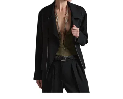 Barbara Bui Fluid Biker Jacket In Black