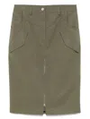 Barbara Bui Gabardine Midi Skirt