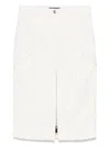 Barbara Bui Gabardine Midi Skirt In White