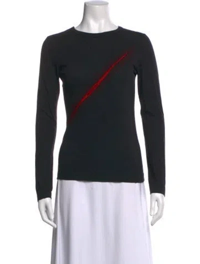 Pre-owned Barbara Bui Graphic Print Crew Neck Top In Black