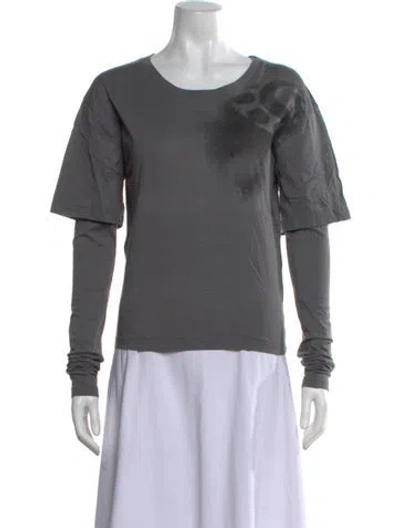Pre-owned Barbara Bui Graphic Print Crew Neck T-shirt In Gray