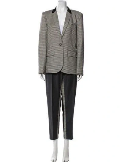 Pre-owned Barbara Bui Houndstooth Print Pantsuit In Multi
