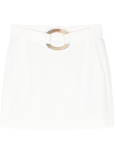 Barbara Bui Jewel-buckle Mini Skirt In 白色