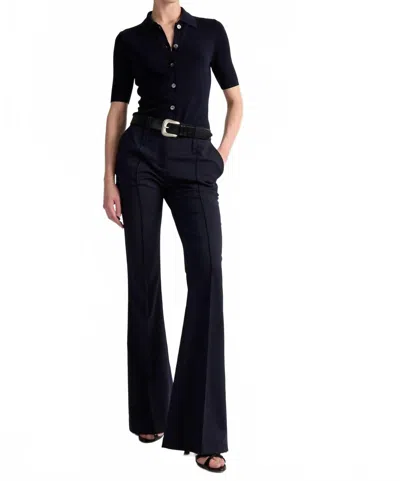 Barbara Bui Knitted Polo Sweater In Navy In Black