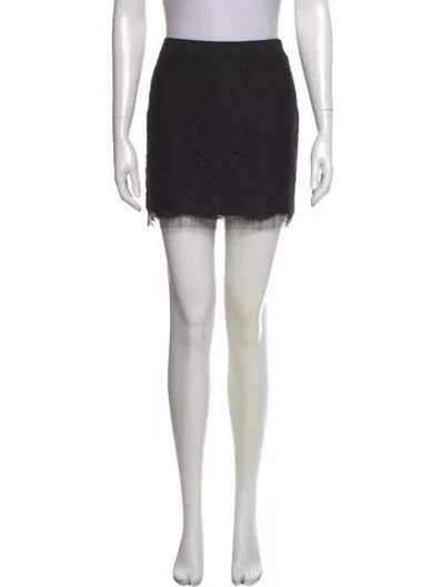 Pre-owned Barbara Bui Lace Trim Embellishment Mini Skirt In Black
