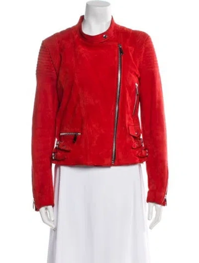 Pre-owned Barbara Bui Lamb Leather Biker Jacket In Multi