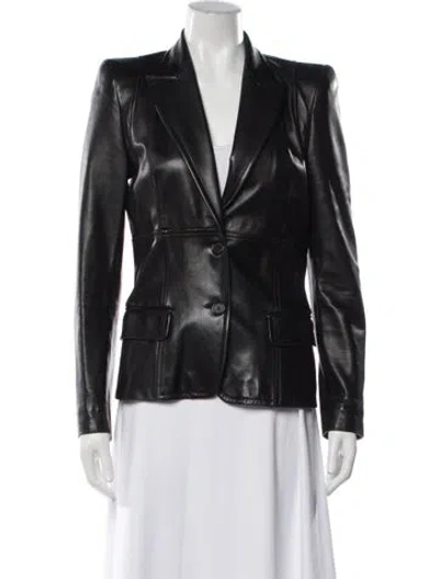 Pre-owned Barbara Bui Lamb Leather Blazer In Black