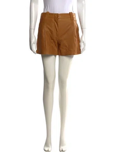 Pre-owned Barbara Bui Lamb Leather Mini Shorts In Neutrals