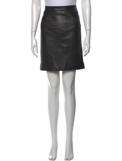 Pre-owned Barbara Bui Lamb Leather Mini Skirt In Black