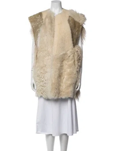 Pre-owned Barbara Bui Lamb Leather Vest In Neutrals