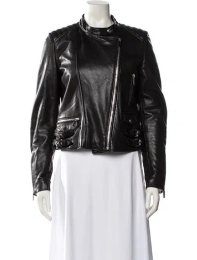 Pre-owned Barbara Bui Lambskin Biker Jacket In Black