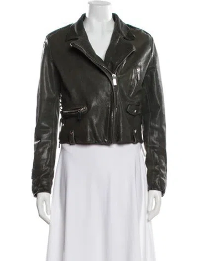 Pre-owned Barbara Bui Lambskin Biker Jacket In Black