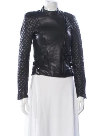 Pre-owned Barbara Bui Lambskin Biker Jacket In Black