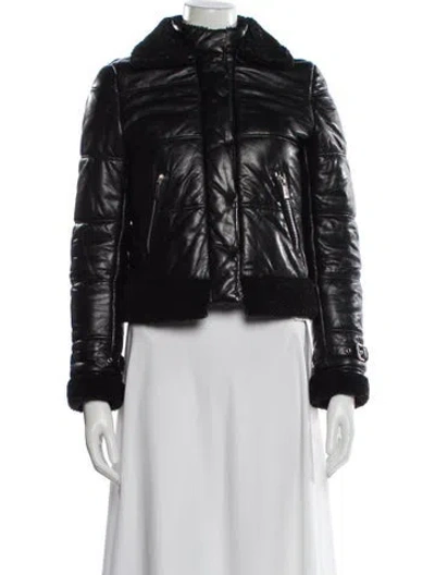 Pre-owned Barbara Bui Lambskin Biker Jacket In Black