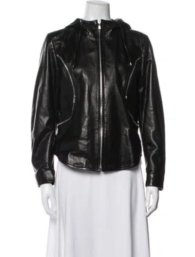 Pre-owned Barbara Bui Lambskin Biker Jacket In Black