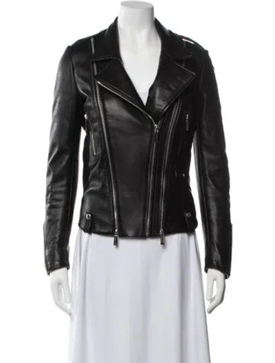 Pre-owned Barbara Bui Lambskin Biker Jacket In Black