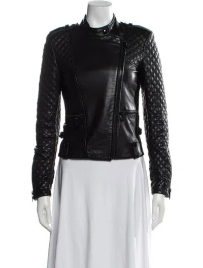 Pre-owned Barbara Bui Lambskin Biker Jacket In Purple