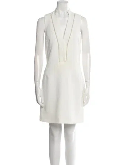Pre-owned Barbara Bui Lambskin Mini Dress In White