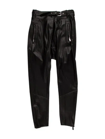 Pre-owned Barbara Bui Lambskin Straight Leg Pants In Black