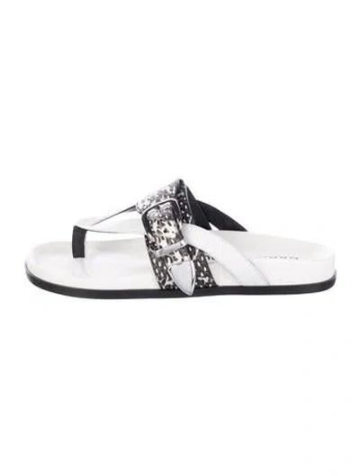 Pre-owned Barbara Bui Leather Animal Print Slides In Black