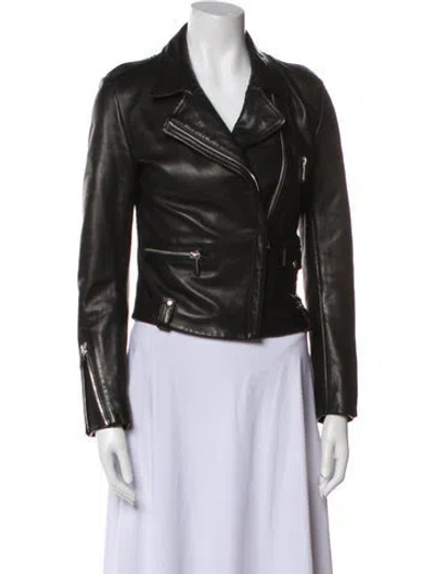 Pre-owned Barbara Bui Leather Biker Jacket In Black