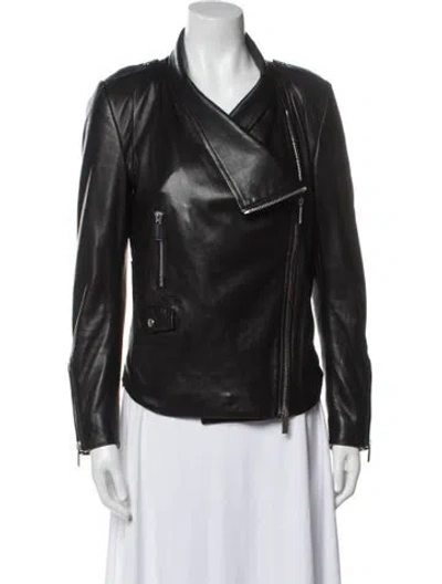 Pre-owned Barbara Bui Leather Biker Jacket In Black