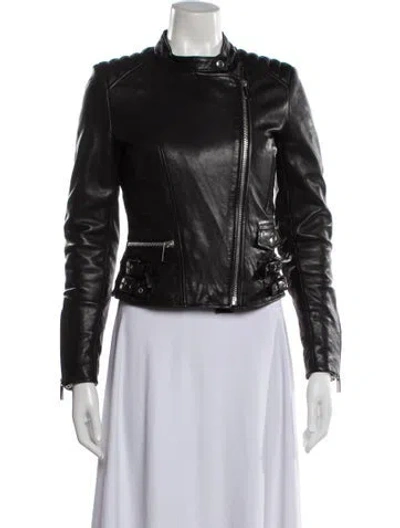 Pre-owned Barbara Bui Leather Biker Jacket In Black